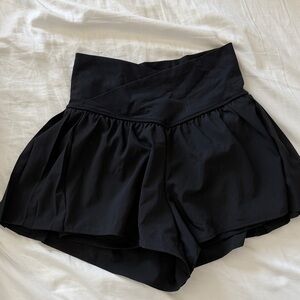 JoyLab Black High-Waist Pleated Athletic Shorts